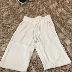 Gilly Hicks White Straight-Leg Knit Drawstring Pants
